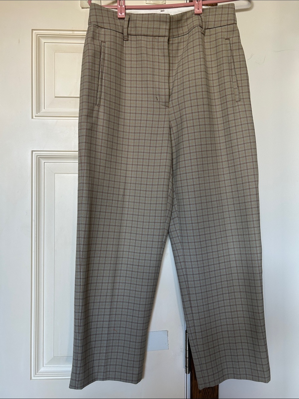 Wilfred Aritzia Taupe Plaid women’s Dress Pants Quality